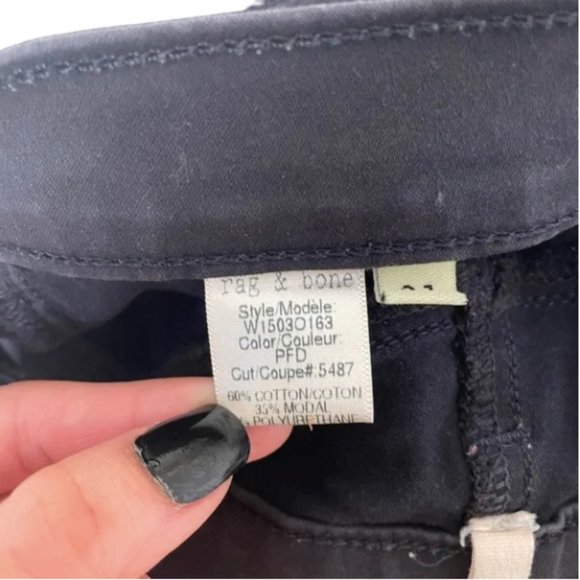 rag & bone Cate Ankle Skinny Black Mid-rise Stretch Jean Size 31 - Picture 7 of 11